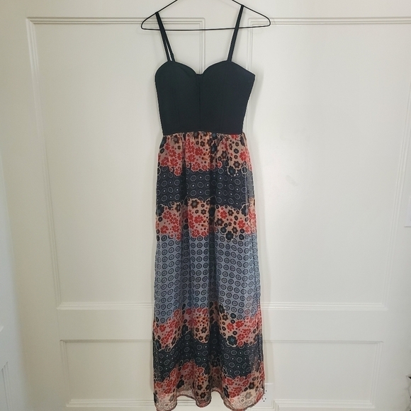 MM Couture By Miss Me Floral Bohemian Lightweight Spaghetti Strap Dress Sz M - Picture 1 of 8